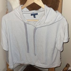 Southern Shirt Crop Top Short Sleeve Hoodie